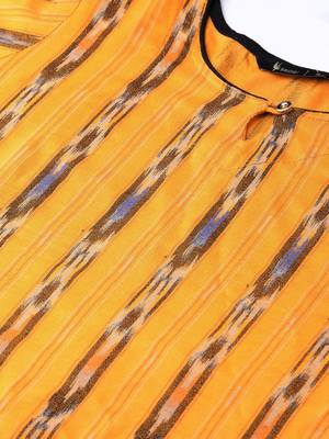 Mustard printed rayon kurtas-and-kurtis 5