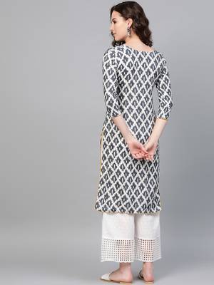 Grey printed rayon kurtas-and-kurtis 2