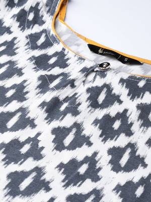 Grey printed rayon kurtas-and-kurtis 5