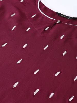 Maroon printed rayon kurtas-and-kurtis 5
