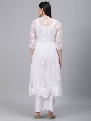 White embroidered georgette embroidered-kurtis 2