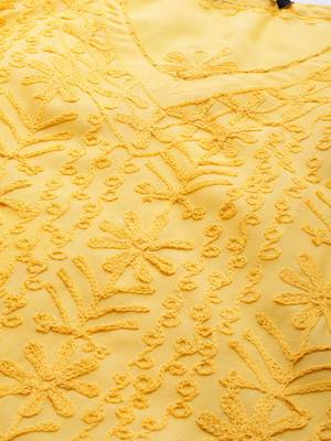 Yellow embroidered cotton embroidered-kurtis 5