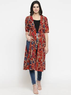 Rayon Abstract Print Shrug  Cape 1
