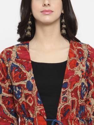 Rayon Abstract Print Shrug  Cape 4