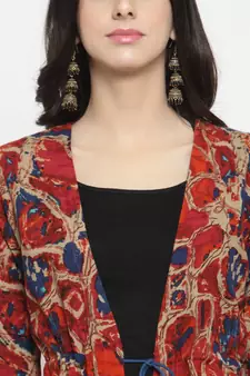 Rayon Abstract Print Shrug  Cape