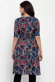 Rayon Blue Abstract Print Shrug  Cape