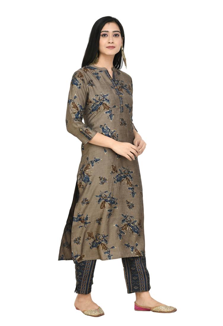 Lagi women straight floral printed kurta with printed pant (KD30B)