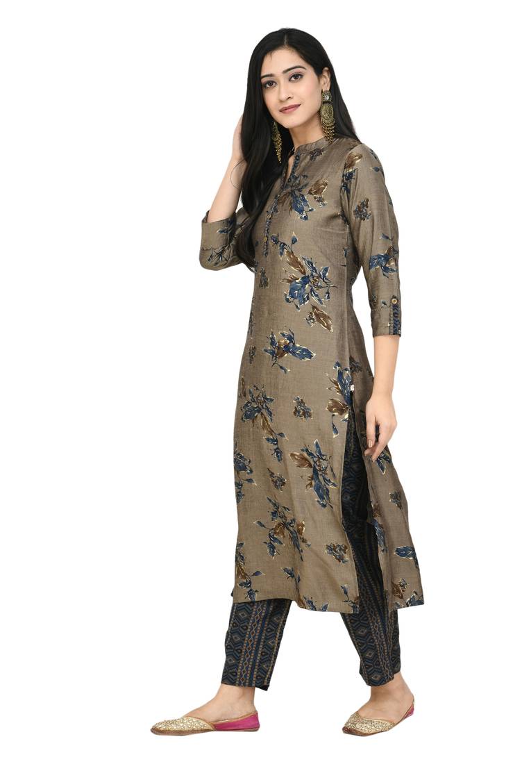 Lagi women straight floral printed kurta with printed pant (KD30B)
