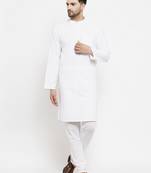 White woven cotton men-kurtas
