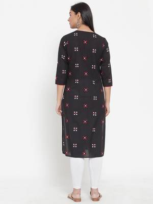 Black woven cotton kurtas-and-kurtis 2
