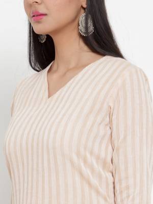 Beige woven cotton kurtas-and-kurtis 5