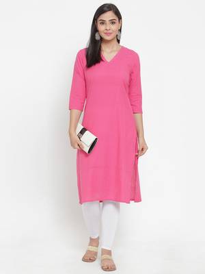 Pink woven cotton kurtas-and-kurtis 1