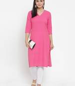 Pink woven cotton kurtas-and-kurtis