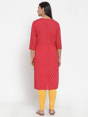 Red printed cotton kurtas-and-kurtis 2
