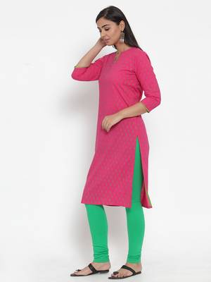 Green printed cotton kurtas-and-kurtis 3