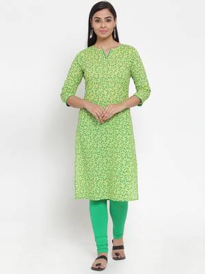 Green printed cotton kurtas-and-kurtis 1