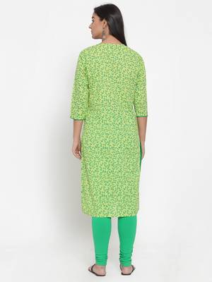 Green printed cotton kurtas-and-kurtis 2