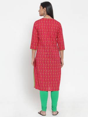 Red printed cotton kurtas-and-kurtis 2