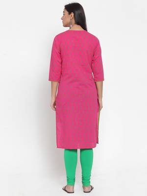 Magenta printed cotton kurtas-and-kurtis 2