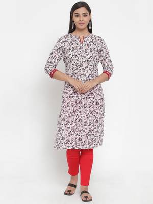 Navy-blue printed cotton kurtas-and-kurtis 1