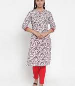 Navy-blue printed cotton kurtas-and-kurtis