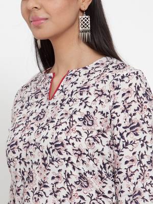 Navy-blue printed cotton kurtas-and-kurtis 5