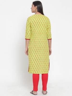 Green printed cotton kurtas-and-kurtis 2
