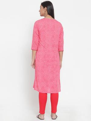 Pink printed cotton kurtas-and-kurtis 2