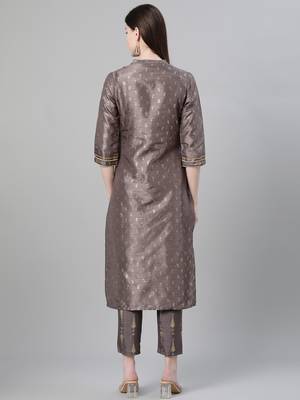 Grey printed art silk kurtas-and-kurtis 3