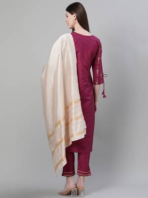 Purple printed art silk kurtas-and-kurtis 3