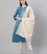 Blue printed art silk kurtas-and-kurtis