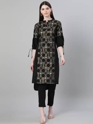 Black printed crepe kurtas-and-kurtis 1