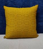 Posa Homes Yellow Printed Cotton Cushion Cover, Decorative Throw Pillow Case Cushion Cover, Home Decor Cushion Cover