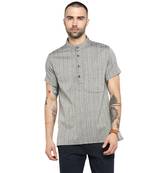Grey Dobby Cotton H/S Short Kurta
