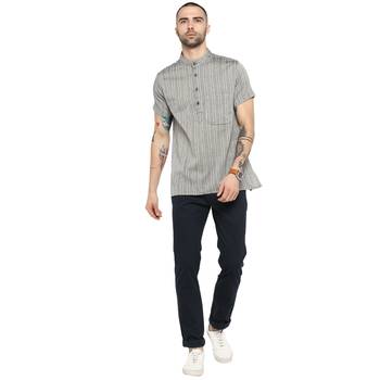Grey Dobby Cotton H/S Short Kurta 5