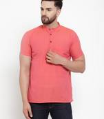 Coral Plain Cotton H/S Short Kurta