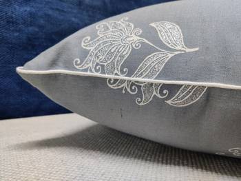 POSA Homes Grey Silver Printed Cotton Cushion Cover, Decorative Throw Pillow Case Cushion Cover, Valentine Day Gift 4