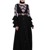 Umbrella Abaya with Digital Rose print