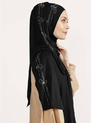 JSDC Daily Wear Diamond Stone Work Stretchable Women Scarf Hijab Dupatta 2