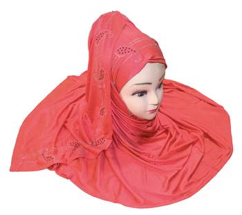JSDC  Plain Diamond Stone Work Hosiery 4 Way Women Scarf Hijab 2
