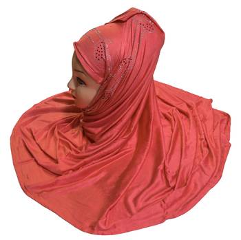 JSDC  Plain Diamond Stone Work Hosiery 4 Way Women Scarf Hijab 3