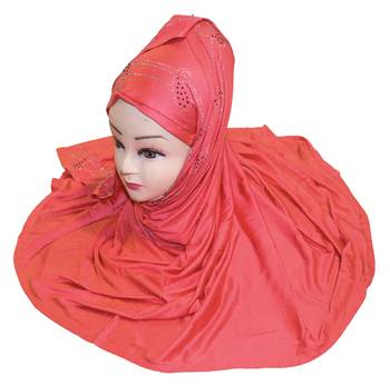 JSDC  Plain Diamond Stone Work Hosiery 4 Way Women Scarf Hijab 5