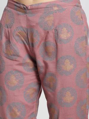 Grey embroidered rayon ethnic-kurta pant set 5