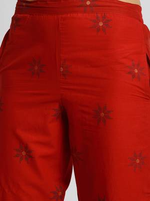 Black embroidered rayon ethnic-kurta pant set 5