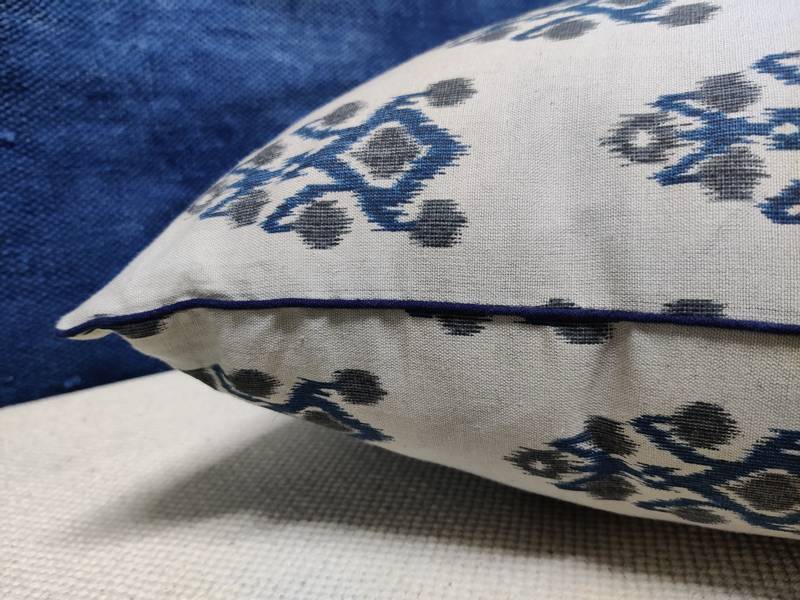 POSA Homes Grey Cotton Printed Cushion Cover, Home Decor Decorations for Sofa Couch Bed Chair