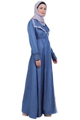 Kohinoor Denim Abaya- Blue 2