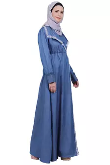 Kohinoor Denim Abaya- Blue