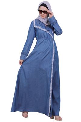 Kohinoor Denim Abaya- Blue 3