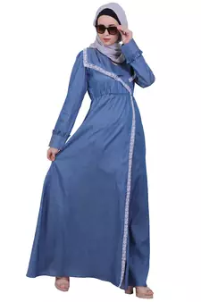 Kohinoor Denim Abaya- Blue