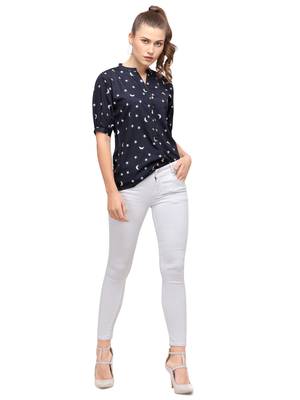 Black printed crepe party-tops 1